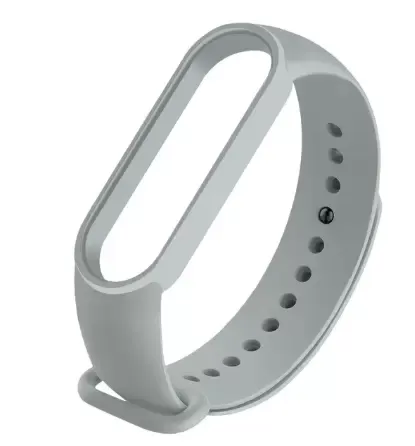Силіконовий світло-сірий ремінець на фітнес трекер Xiaomi mi band 5 браслет аксесуар заміна