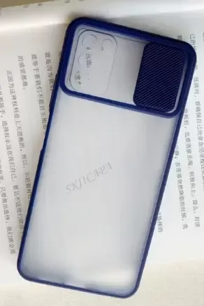 Чохол бампер soft-touch з шторкою для камери Xiaomi POCO M3 Колір Синій