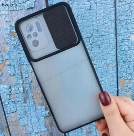 Чохол бампер soft-touch з шторкою для камери Xiaomi Redmi Note 10 4G та Xiaomi Redmi Note 10s Колір Чорний