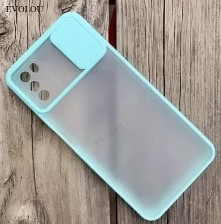 Чохол бампер soft-touch з шторкою для камери Xiaomi Redmi Note 10 4G та Xiaomi Redmi Note 10s Колір Бірюзовий