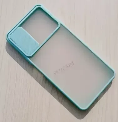 Чохол бампер soft-touch з шторкою для камери Xiaomi POCO F3 Колір Бірюзовий