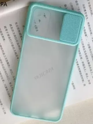 Чохол бампер soft-touch з шторкою для камери Xiaomi POCO F3 Колір Бірюзовий