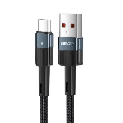 Кабель ESSAGER USB Type-C 6A 66W Q.C. 3.0-4.0 1 метр швидкий заряд і передача даних