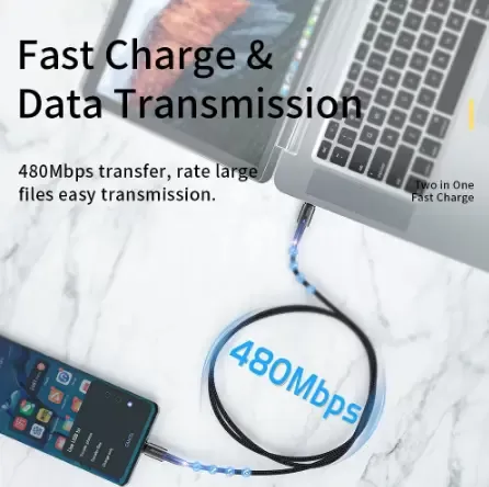 Кабель ESSAGER USB Type-C на Type-C 6А 100W 1 метр Q.C. 3.0-4.0 PD швидка зарядка і передача даних