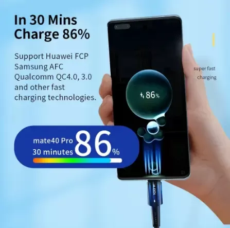 Кабель ESSAGER USB Type-C на Type-C 6А 100W 1 метр Q.C. 3.0-4.0 PD швидка зарядка і передача даних
