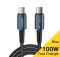 Кабель ESSAGER USB Type-C на Type-C 6А 100W 1 метр Q.C. 3.0-4.0 PD швидка зарядка і передача даних