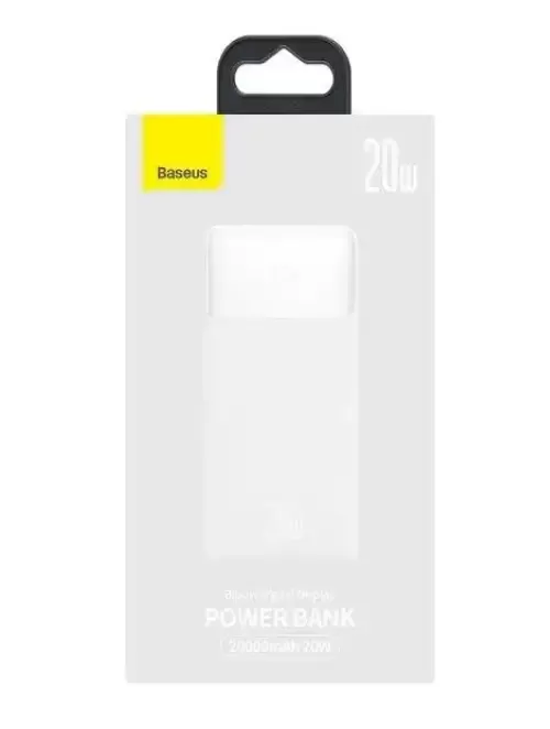 Зовнішній акумулятор Повербанк Baseus Power Bank 20000 mAh 20W White ОРІГІНАЛ