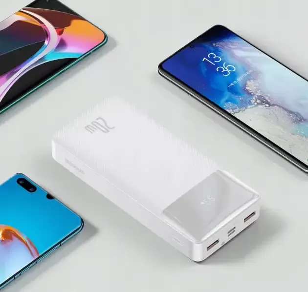 Зовнішній акумулятор Повербанк Baseus Power Bank 20000 mAh 20W White ОРІГІНАЛ