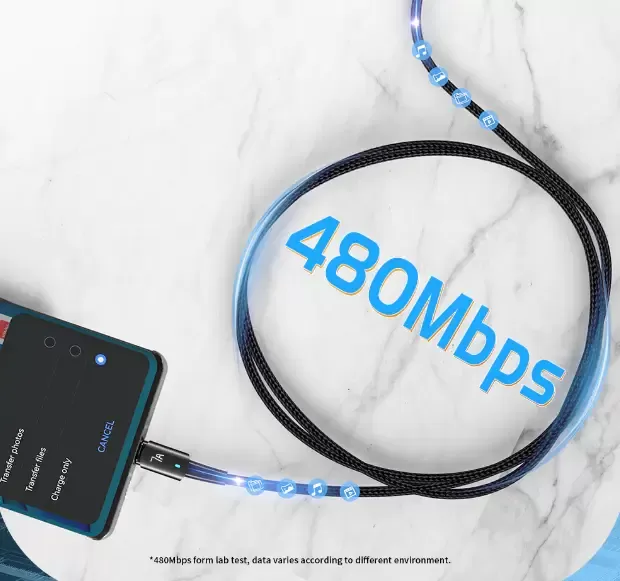 Кабель ESSAGER USB Type-C 7А Q.C. 3.0-4.0 Довжина 1 метр
