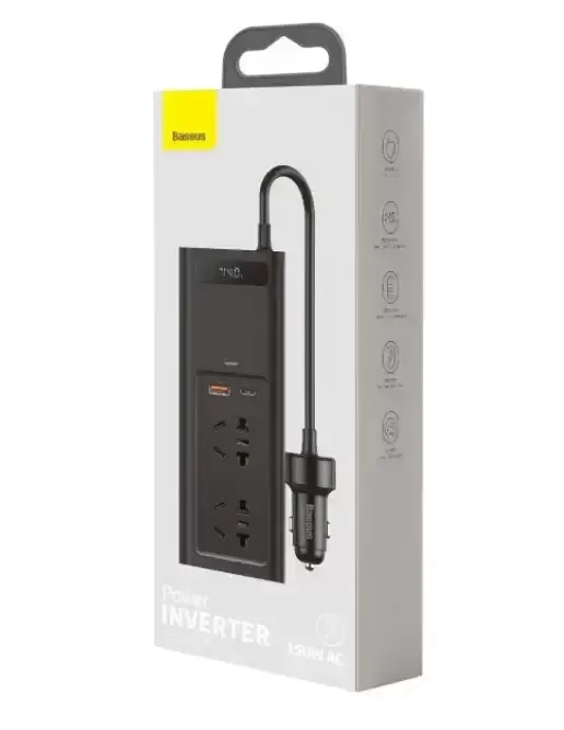 Автомобільний інвертор Baseus Car Inverter 220V 150W CN EU Black 2 розетки type-c USB