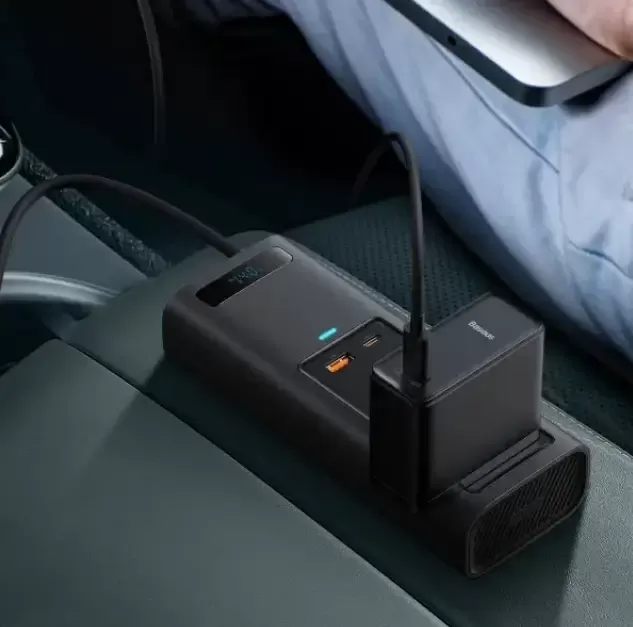 Автомобільний інвертор Baseus Car Inverter 220V 150W CN EU Black 2 розетки type-c USB