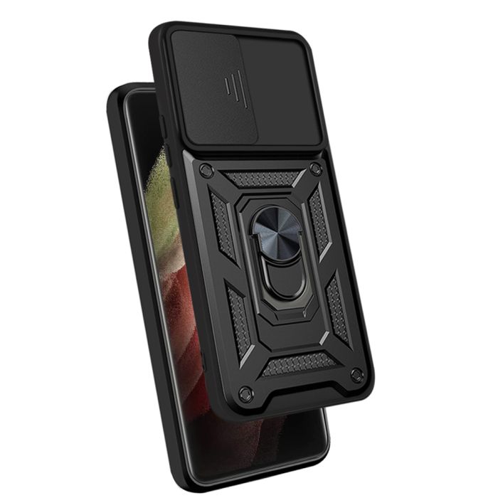 Протиударний чохол з шторкою для камери і підставкою Xiaomi Redmi Note 11 та Xiaomi Redmi Note 11s Колір Чорний