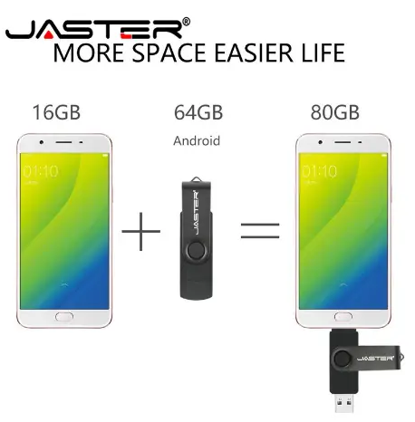 USB OTG флешка JASTER 64 Gb micro USB Колір Білий для телефону і комп'ютера