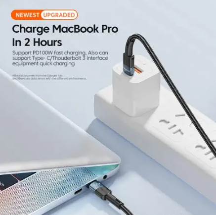 Кабель ESSAGER USB Type-C на Type-C 100W 1 метр Q.C. 3.0-4.0 PD швидка зарядка і передача даних