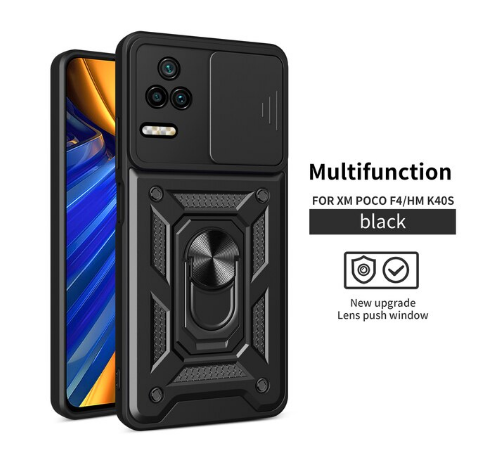 Протиударний чохол з шторкою для камери і підставкою Xiaomi Redmi Note 11 та Xiaomi Redmi Note 11s Колір Чорний
