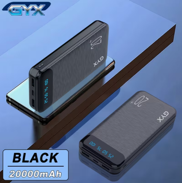Зовнішній акумулятор GYX SP09 портативний 20000 mAh Power Bank Black