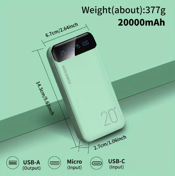 Зовнішній акумулятор портативний SYJ-F37F 20000 mAh Power Bank
