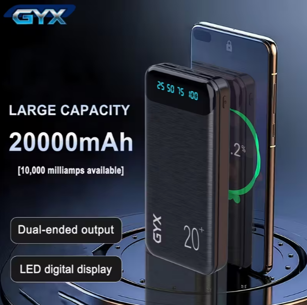 Зовнішній акумулятор GYX SP09 портативний 20000 mAh Power Bank Black