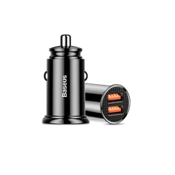 Автомобільний зарядний пристрій адаптер Baseus 12V Dual USB, 5A 5V модель BS-C16Q1