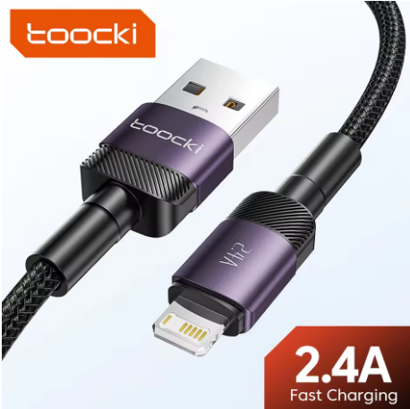 Кабель Toocki USB - lightning для Apple iPhone iPad 2.4А довжина 2 метри швидка зарядка і передача даних