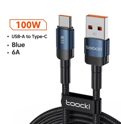 Кабель Toocki USB - Type-C 5А 100W 1 метр Q.C. 3.0 4.0 швидка зарядка і передача даних