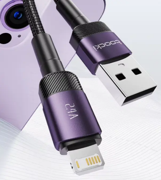 Кабель Toocki USB - lightning для Apple iPhone iPad 2.4А довжина 1 метр швидка зарядка і передача даних