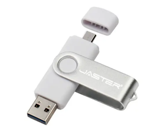 USB OTG флешка JASTER 64 Gb micro USB Колір Білий для телефону і комп'ютера