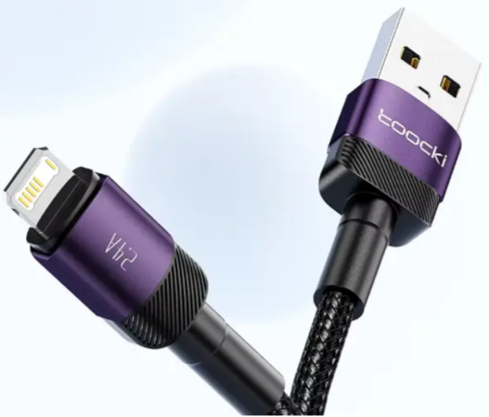 Кабель Toocki USB - lightning для Apple iPhone iPad 2.4А довжина 1 метр швидка зарядка і передача даних