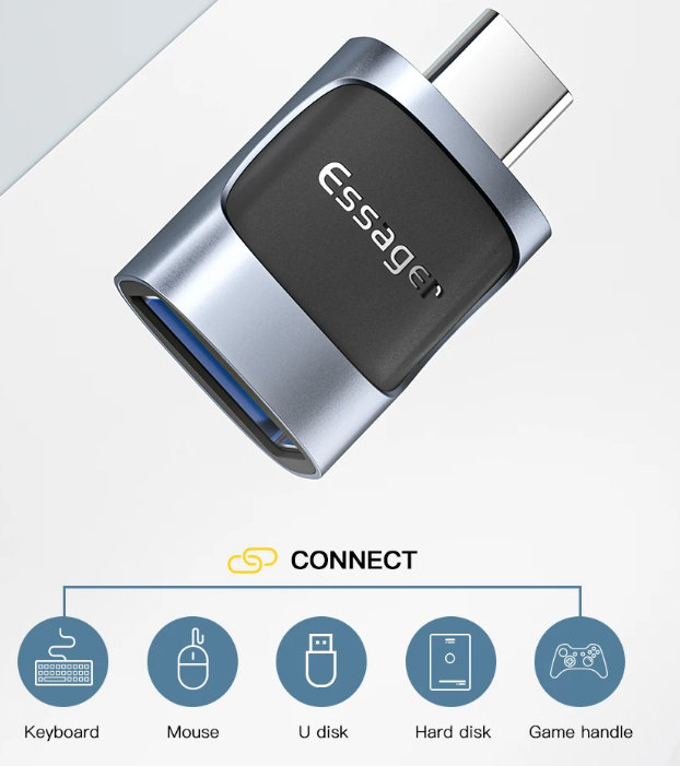 Адаптер Essager OTG type-c / USB-A USB3.0