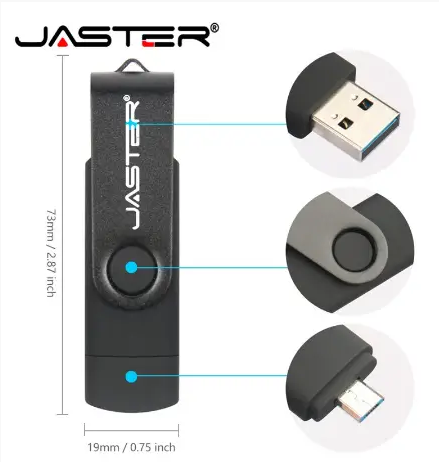 USB OTG флешка JASTER 64 Gb micro USB Колір Білий для телефону і комп'ютера