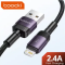 Кабель Toocki USB - lightning для Apple iPhone iPad 2.4А довжина 1 метр швидка зарядка і передача даних