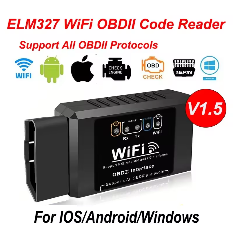 Автомобільний сканер ELM 327 v1.5 WiFi діагностика, OBD2 читати помилки чек чип PIC 18f25k80