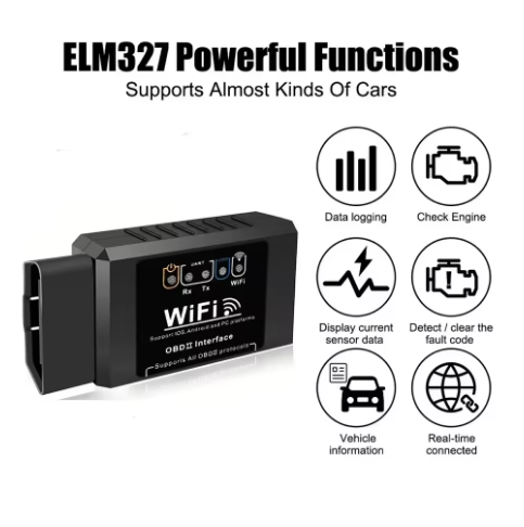 Автомобільний сканер ELM 327 v1.5 WiFi діагностика, OBD2 читати помилки чек чип PIC 18f25k80
