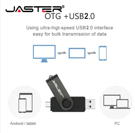 USB OTG флешка JASTER 64 Gb micro USB Колір Білий для телефону і комп'ютера