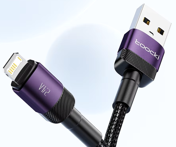 Кабель Toocki USB - lightning для Apple iPhone iPad 2.4А довжина 2 метри швидка зарядка і передача даних